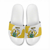 Custom Ghana Football Slide Sandals 2026 Go Black Stars Yellow Adinkra Pattern - Wonder Print Shop