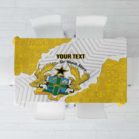 Custom Ghana Football Tablecloth 2026 Go Black Stars Yellow Adinkra Pattern - Wonder Print Shop