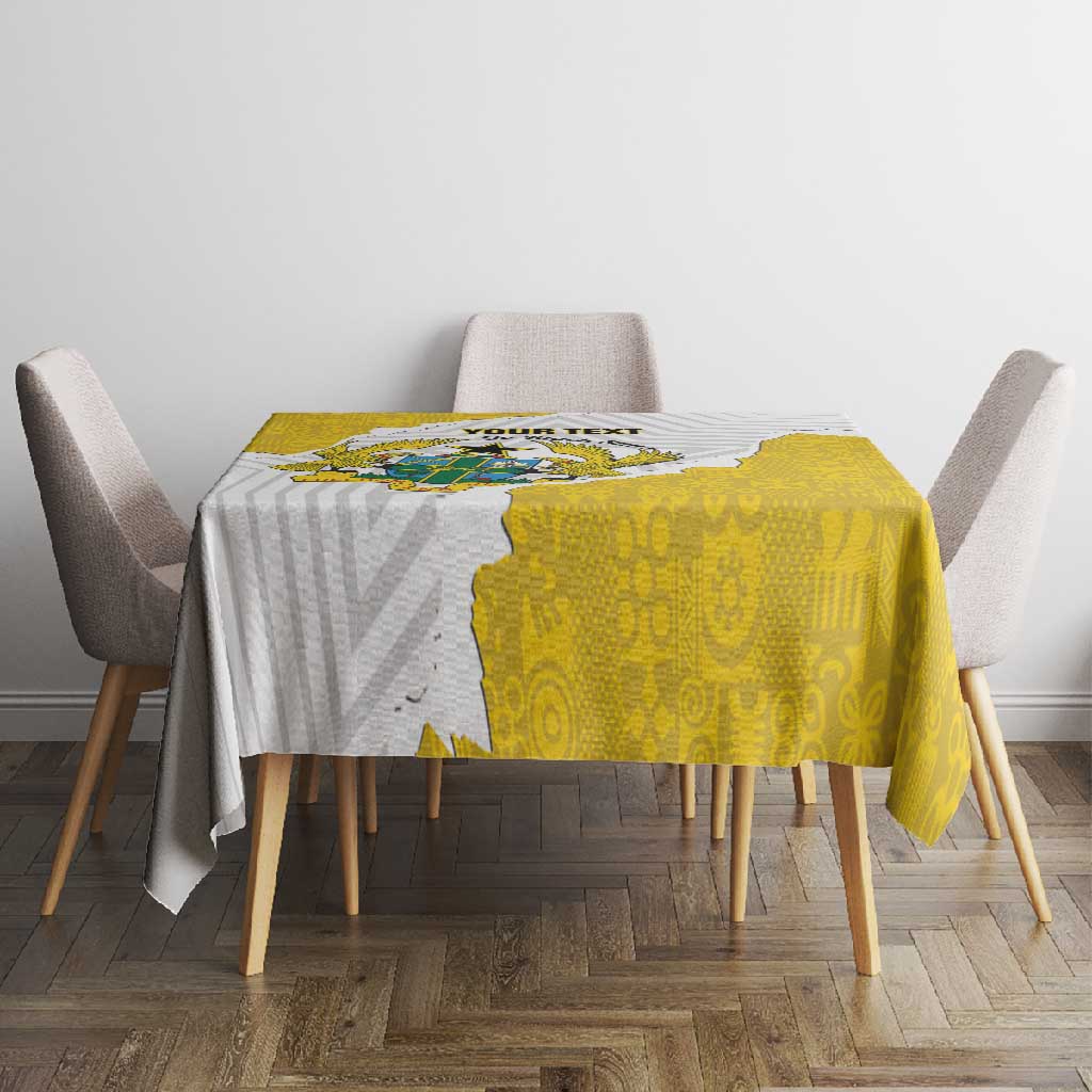 Custom Ghana Football Tablecloth 2026 Go Black Stars Yellow Adinkra Pattern - Wonder Print Shop