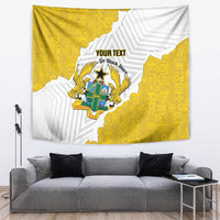 Custom Ghana Football Tapestry 2026 Go Black Stars Yellow Adinkra Pattern - Wonder Print Shop