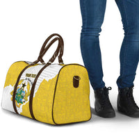 Custom Ghana Football Travel Bag 2026 Go Black Stars Yellow Adinkra Pattern - Wonder Print Shop