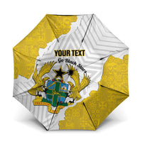 Custom Ghana Football Umbrella 2026 Go Black Stars Yellow Adinkra Pattern - Wonder Print Shop