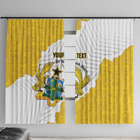 Custom Ghana Football Window Curtain 2026 Go Black Stars Yellow Adinkra Pattern - Wonder Print Shop