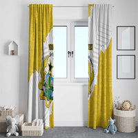Custom Ghana Football Window Curtain 2026 Go Black Stars Yellow Adinkra Pattern - Wonder Print Shop