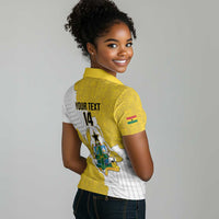 Custom Ghana Football Women Polo Shirt 2026 Go Black Stars Yellow Adinkra Pattern LT14