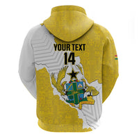 Custom Ghana Football Zip Hoodie 2026 Go Black Stars Yellow Adinkra Pattern - Wonder Print Shop