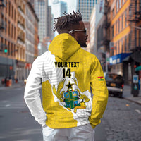 Custom Ghana Football Zip Hoodie 2026 Go Black Stars Yellow Adinkra Pattern - Wonder Print Shop