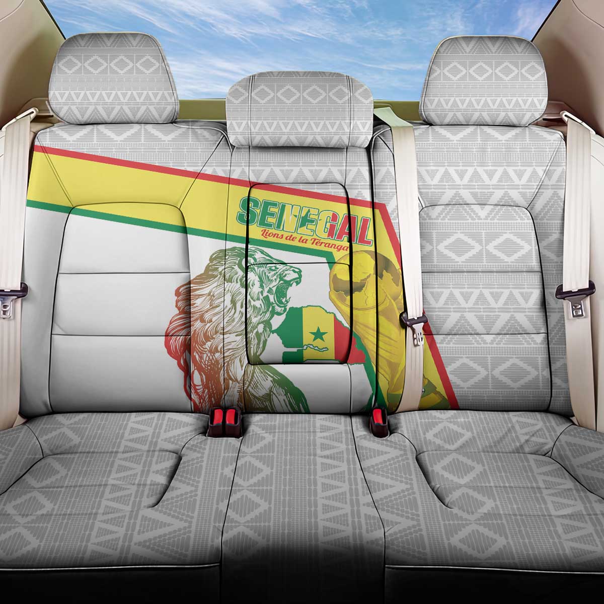 Senegal Football Back Car Seat Cover 2026 Come On Lions de la Teranga - Wonder Print Shop