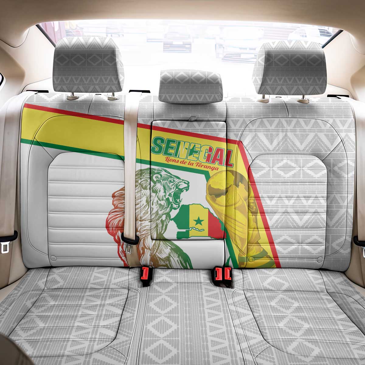 Senegal Football Back Car Seat Cover 2026 Come On Lions de la Teranga - Wonder Print Shop