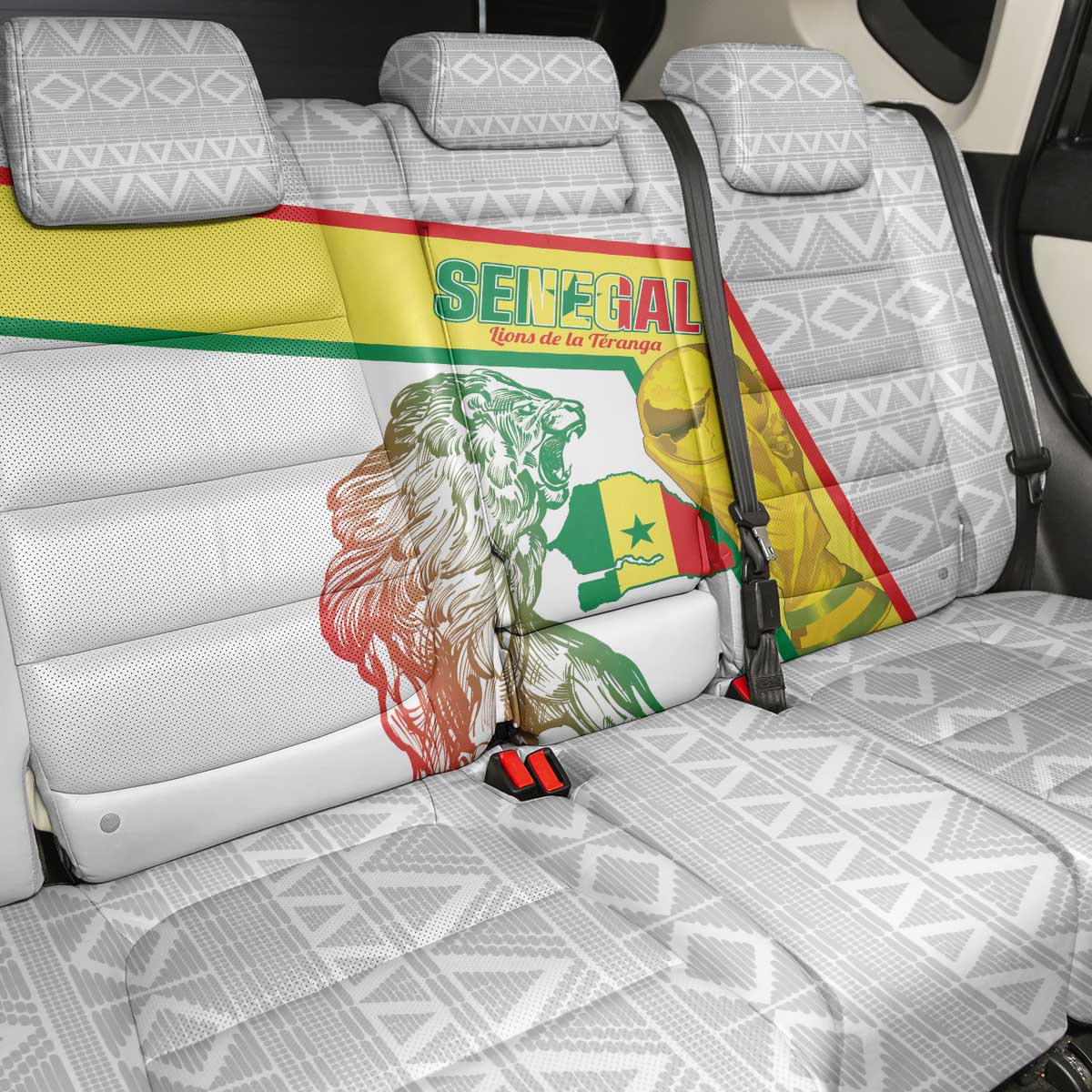 Senegal Football Back Car Seat Cover 2026 Come On Lions de la Teranga - Wonder Print Shop