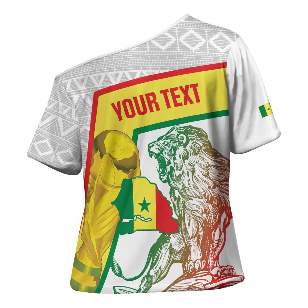 Personalized Senegal Football Cross Shoulder Shirt 2026 Come On Lions de la Teranga - Wonder Print Shop