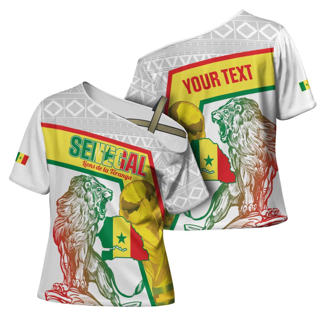 Personalized Senegal Football Cross Shoulder Shirt 2026 Come On Lions de la Teranga - Wonder Print Shop