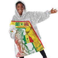 Personalized Senegal Football Kid Wearable Blanket Hoodie 2026 Come On Lions de la Teranga - Wonder Print Shop