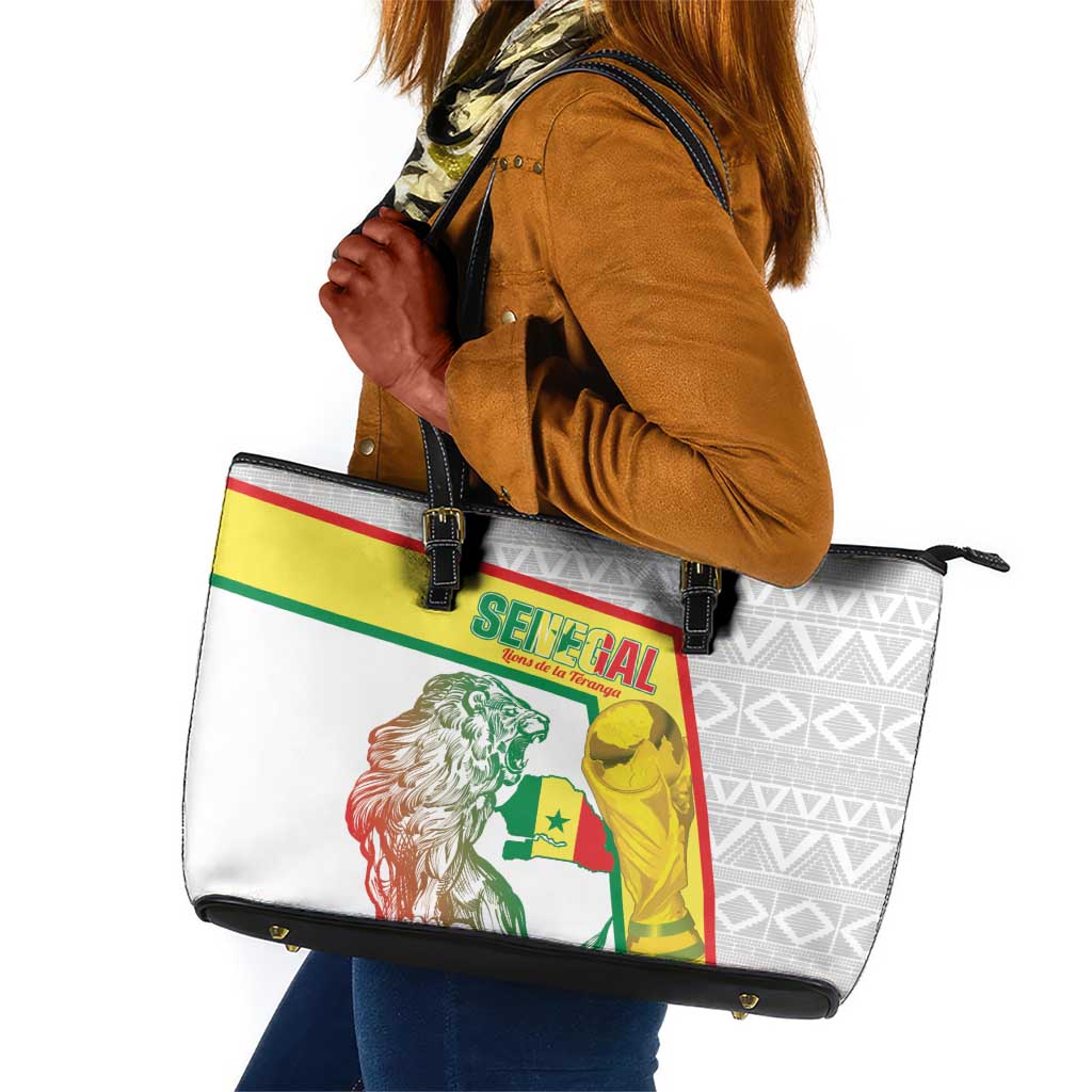 Senegal Football Leather Tote Bag 2026 Come On Lions de la Teranga - Wonder Print Shop