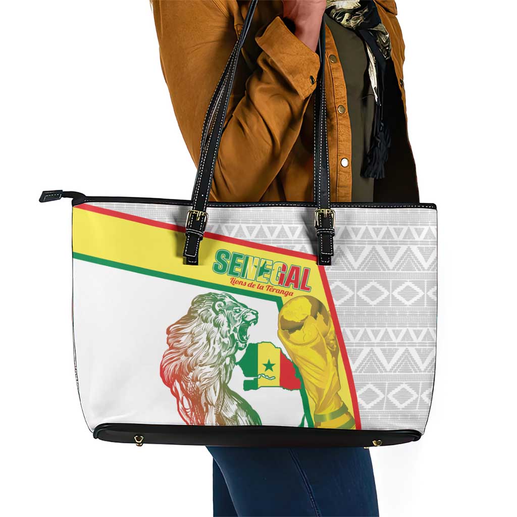 Senegal Football Leather Tote Bag 2026 Come On Lions de la Teranga - Wonder Print Shop
