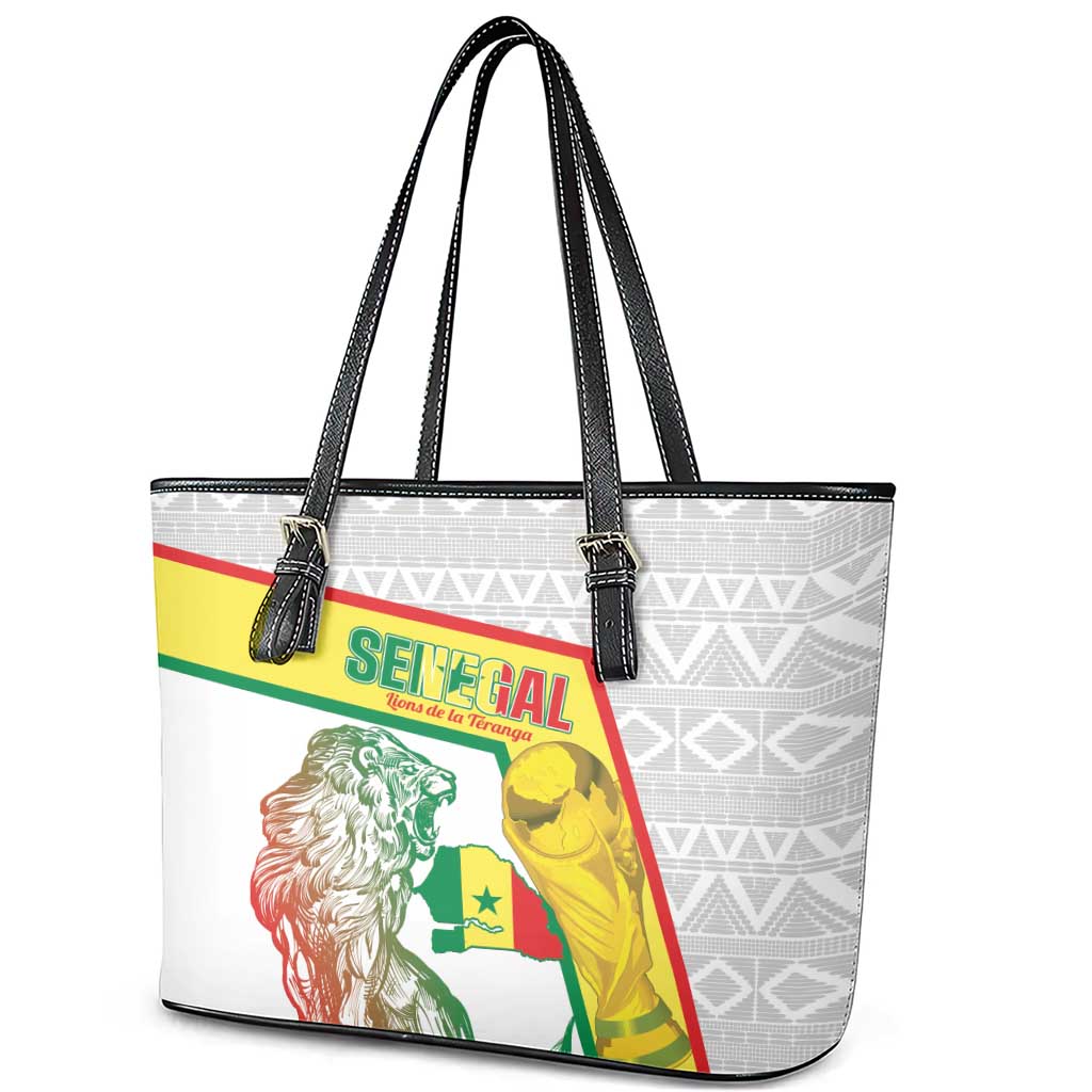 Senegal Football Leather Tote Bag 2026 Come On Lions de la Teranga - Wonder Print Shop