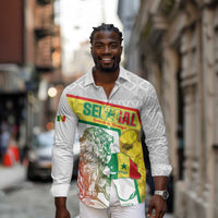 Personalized Senegal Football Long Sleeve Button Shirt 2026 Come On Lions de la Teranga - Wonder Print Shop