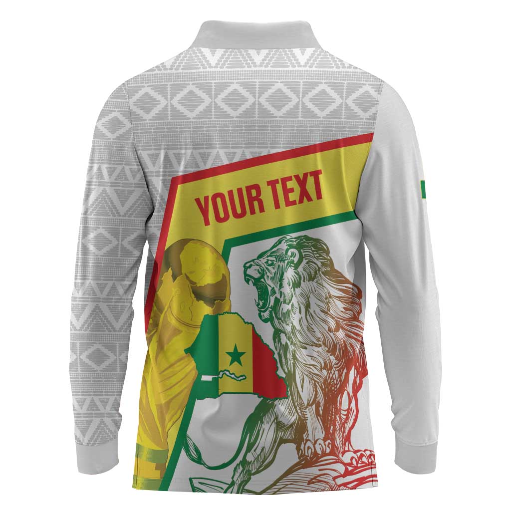 Personalized Senegal Football Long Sleeve Polo Shirt 2026 Come On Lions de la Teranga - Wonder Print Shop