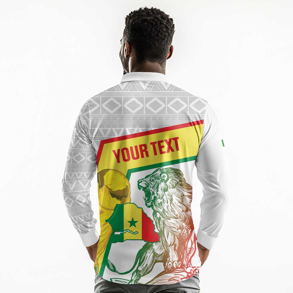 Personalized Senegal Football Long Sleeve Polo Shirt 2026 Come On Lions de la Teranga - Wonder Print Shop