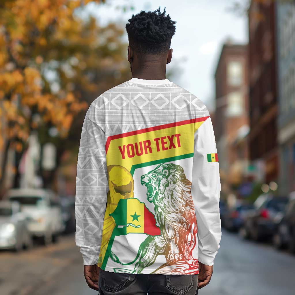 Personalized Senegal Football Long Sleeve Shirt 2026 Come On Lions de la Teranga - Wonder Print Shop