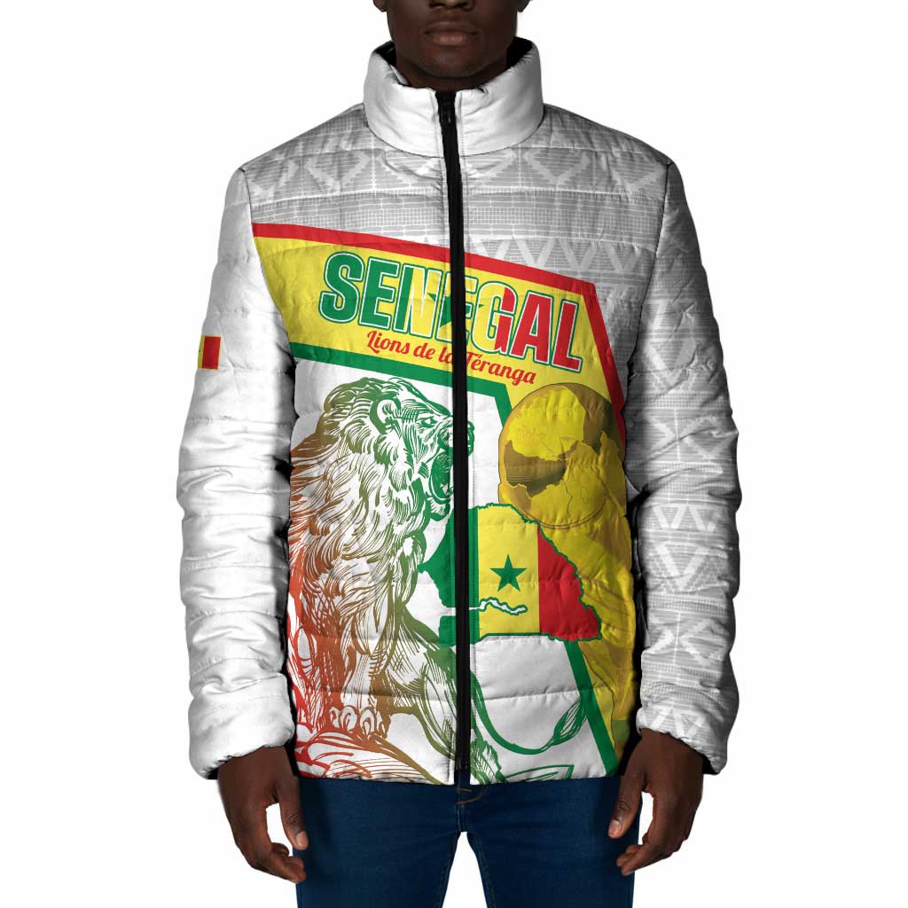 Personalized Senegal Football Padded Jacket 2026 Come On Lions de la Teranga - Wonder Print Shop