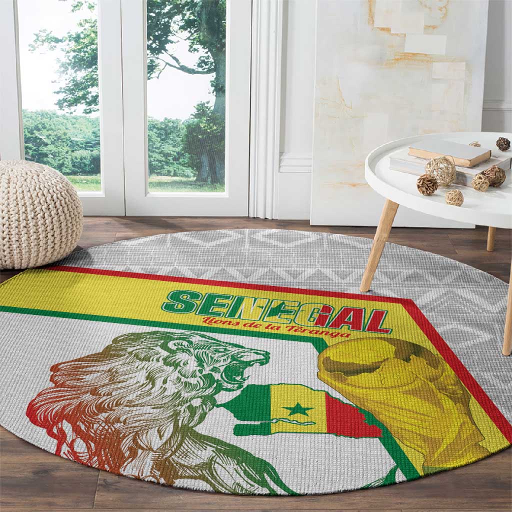 Senegal Football Round Carpet 2026 Come On Lions de la Teranga - Wonder Print Shop