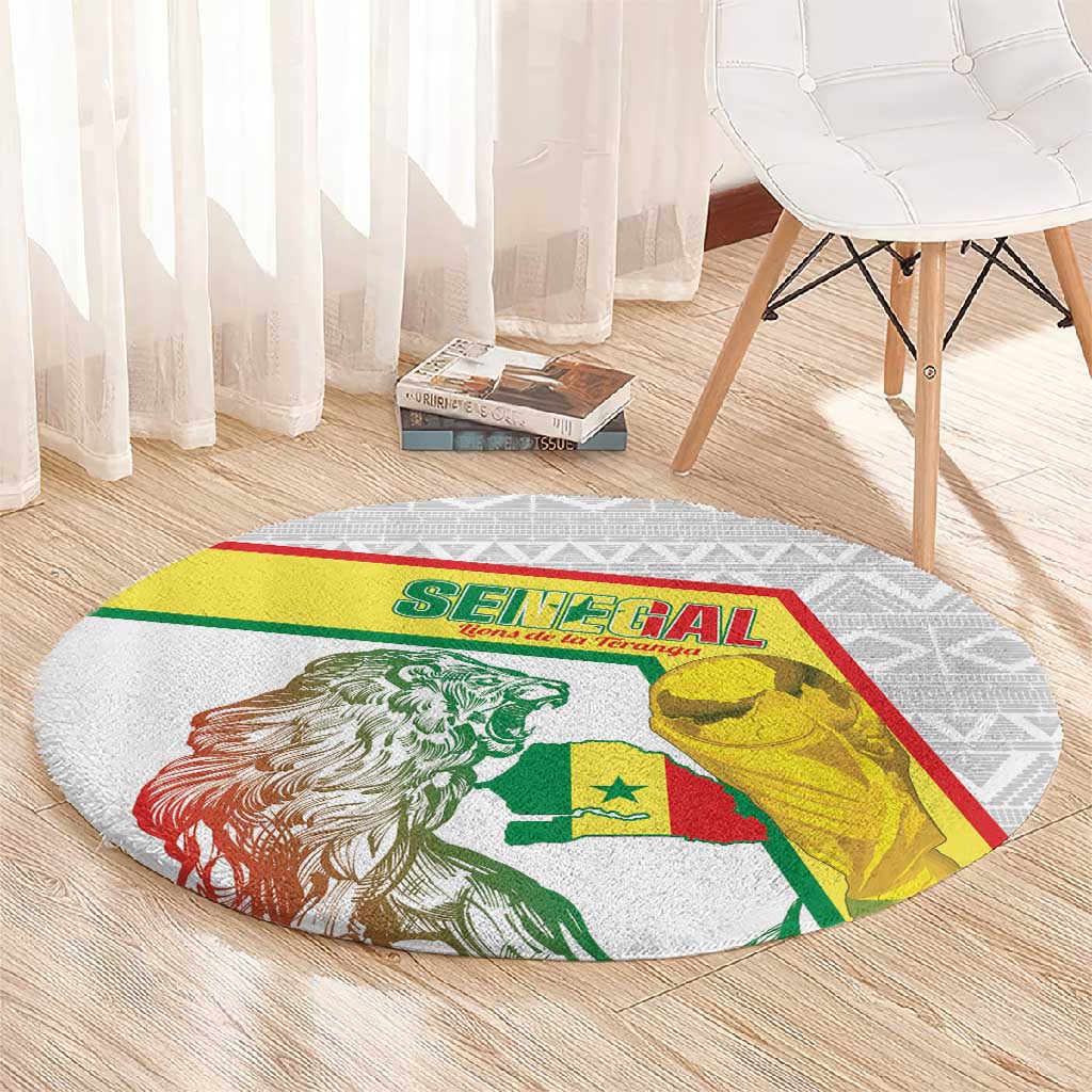 Senegal Football Round Carpet 2026 Come On Lions de la Teranga - Wonder Print Shop