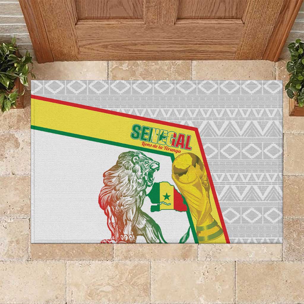 Senegal Football Rubber Doormat 2026 Come On Lions de la Teranga - Wonder Print Shop