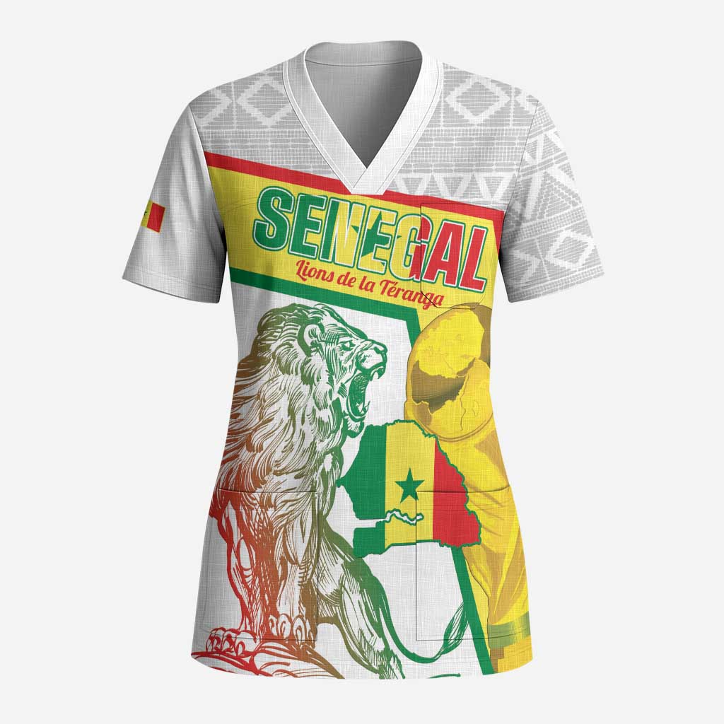 Personalized Senegal Football Scrub Top 2026 Come On Lions de la Teranga - Wonder Print Shop