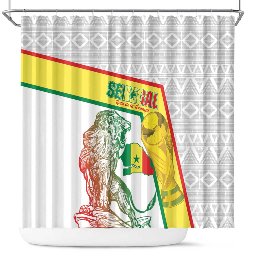 Senegal Football Shower Curtain 2026 Come On Lions de la Teranga - Wonder Print Shop
