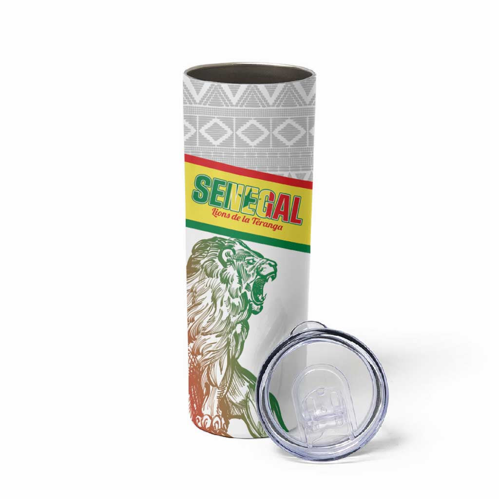 Personalized Senegal Football Skinny Tumbler 2026 Come On Lions de la Teranga - Wonder Print Shop