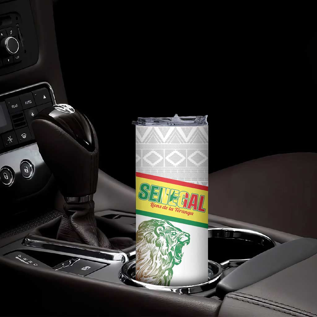 Personalized Senegal Football Skinny Tumbler 2026 Come On Lions de la Teranga - Wonder Print Shop