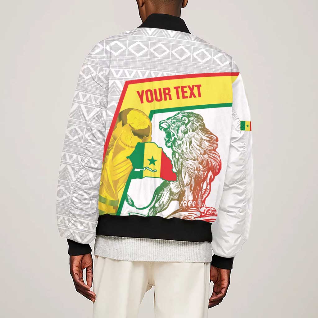 Personalized Senegal Football Sleeve Zip Bomber Jacket 2026 Come On Lions de la Teranga - Wonder Print Shop