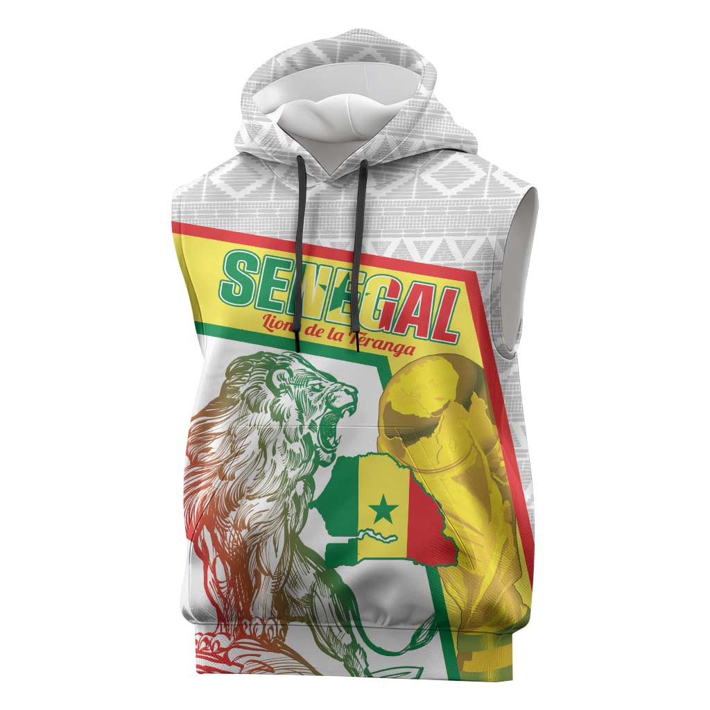 Personalized Senegal Football Sleeveless Hoodie 2026 Come On Lions de la Teranga - Wonder Print Shop