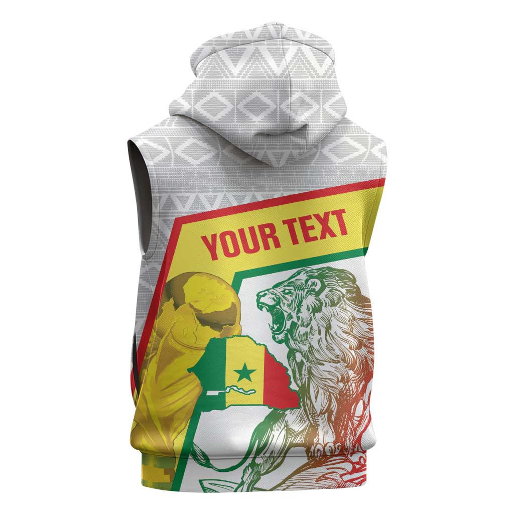 Personalized Senegal Football Sleeveless Hoodie 2026 Come On Lions de la Teranga - Wonder Print Shop
