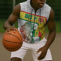 Personalized Senegal Football Sleeveless Zip Hoodie 2026 Come On Lions de la Teranga - Wonder Print Shop