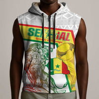 Personalized Senegal Football Sleeveless Zip Hoodie 2026 Come On Lions de la Teranga - Wonder Print Shop