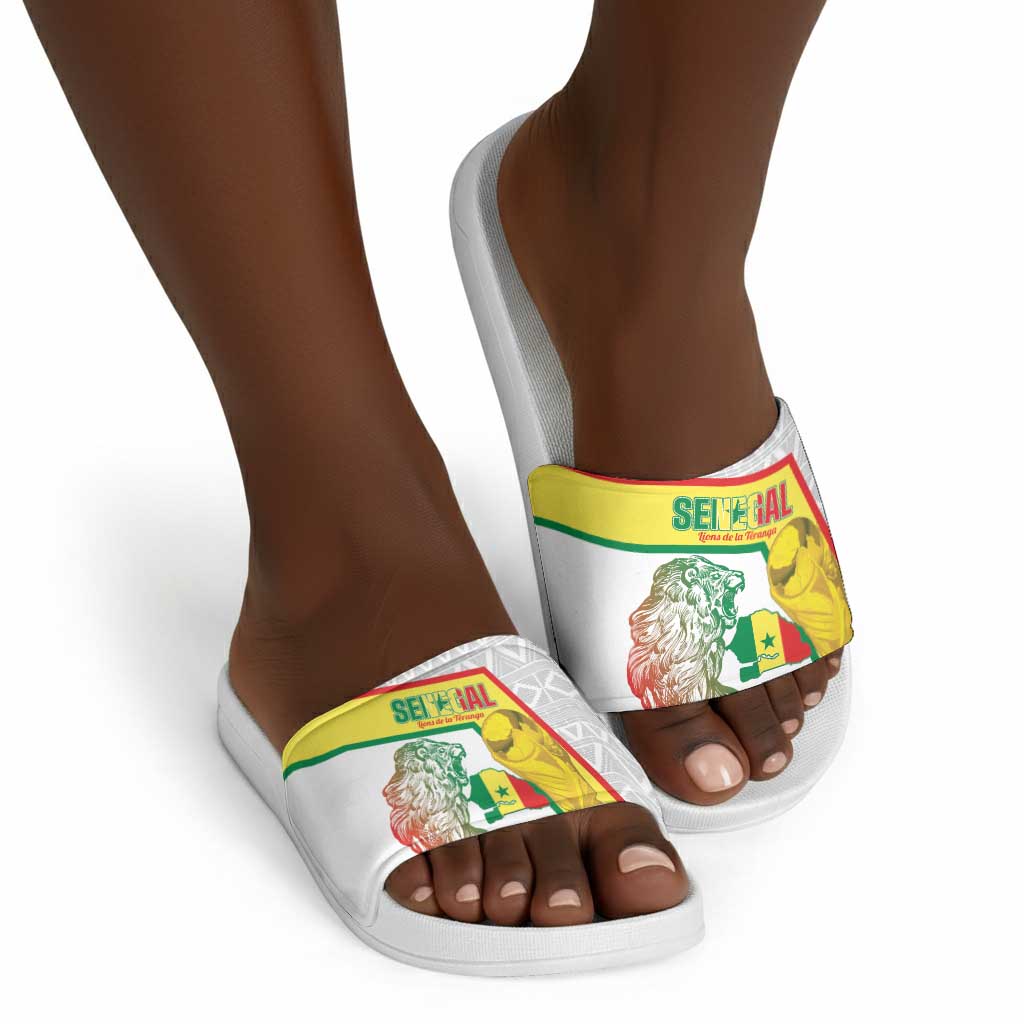 Senegal Football Slide Sandals 2026 Come On Lions de la Teranga - Wonder Print Shop