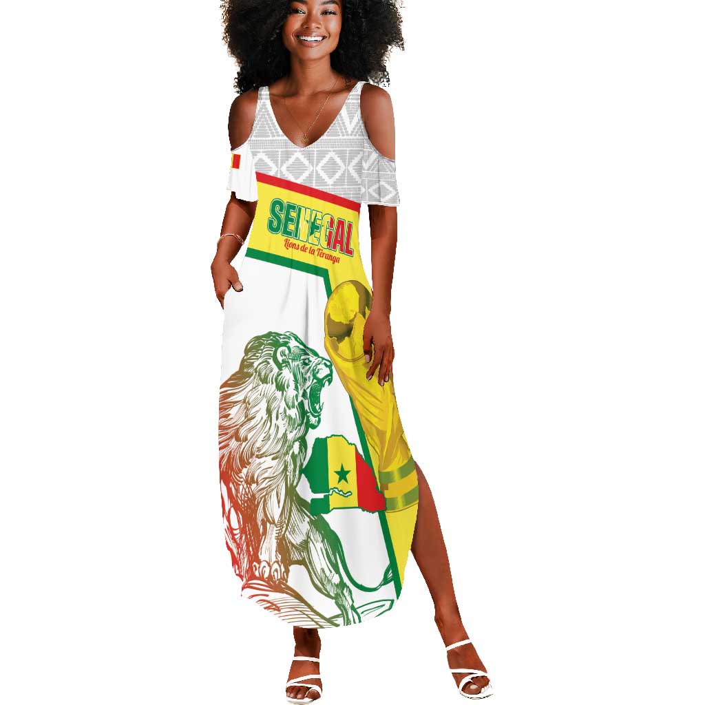 Personalized Senegal Football Summer Maxi Dress 2026 Come On Lions de la Teranga LT14