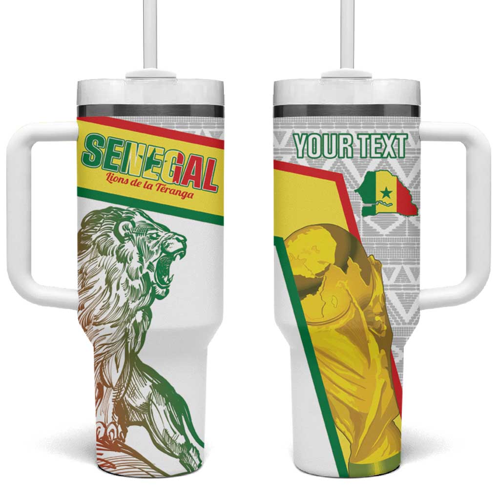 Personalized Senegal Football Tumbler With Handle 2026 Come On Lions de la Teranga - Wonder Print Shop