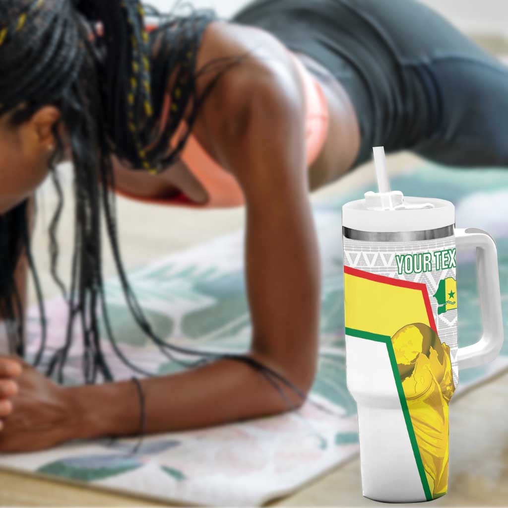 Personalized Senegal Football Tumbler With Handle 2026 Come On Lions de la Teranga - Wonder Print Shop