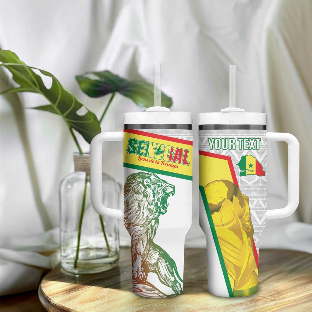 Personalized Senegal Football Tumbler With Handle 2026 Come On Lions de la Teranga - Wonder Print Shop