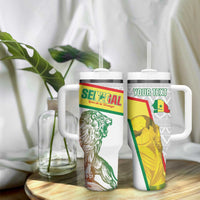 Personalized Senegal Football Tumbler With Handle 2026 Come On Lions de la Teranga - Wonder Print Shop
