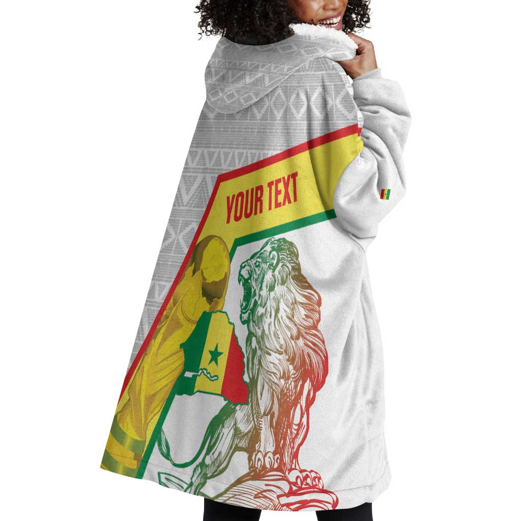 Personalized Senegal Football Wearable Blanket Hoodie 2026 Come On Lions de la Teranga - Wonder Print Shop