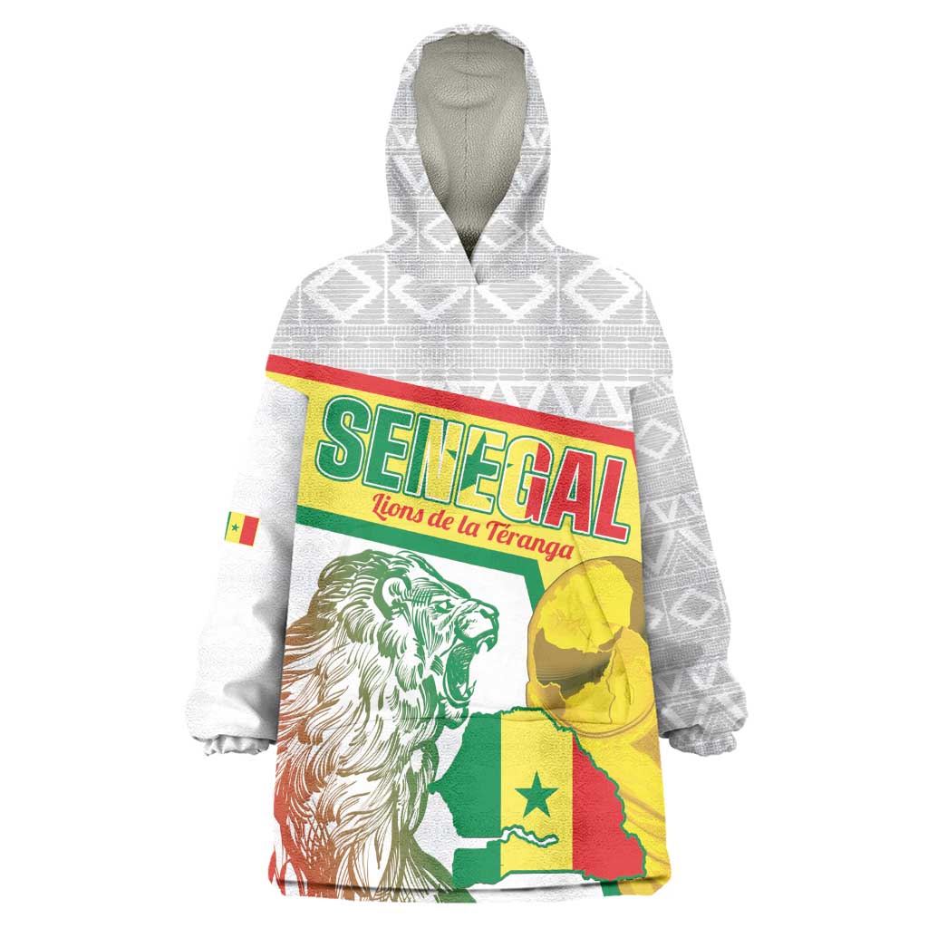 Personalized Senegal Football Wearable Blanket Hoodie 2026 Come On Lions de la Teranga - Wonder Print Shop