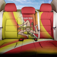 Personalized Sicilia La Trinacria Back Car Seat Cover Sicilian Map Flag Color