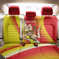 Personalized Sicilia La Trinacria Back Car Seat Cover Sicilian Map Flag Color