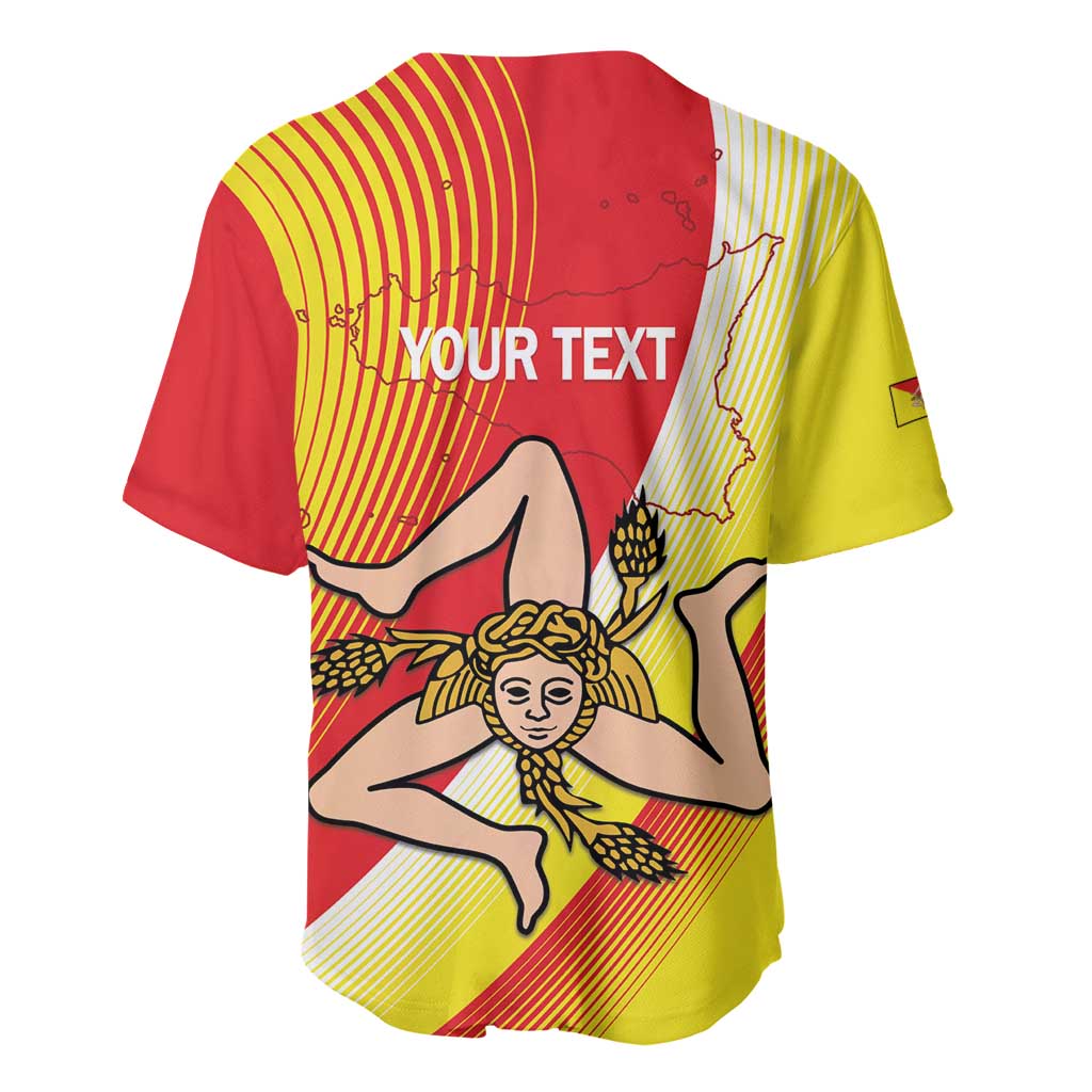 Personalized Sicilia La Trinacria Baseball Jersey Sicilian Map Flag Color