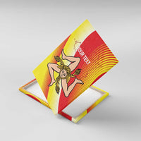 Personalized Sicilia La Trinacria Canvas Wall Art Sicilian Map Flag Color