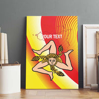 Personalized Sicilia La Trinacria Canvas Wall Art Sicilian Map Flag Color
